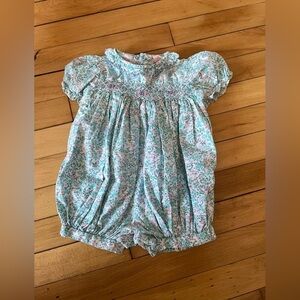 Allison Ann blue green floral‎ bubble romper